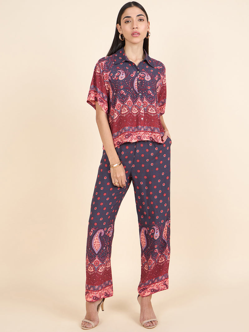 Gipsy Stylish Women co-ord set Summer Collection Purpple
