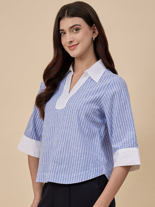 Blue Stripe Cotton Tunic