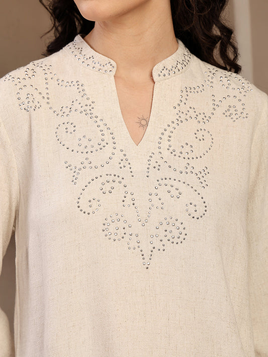 Gipsy Natural Solid Linen Tunic