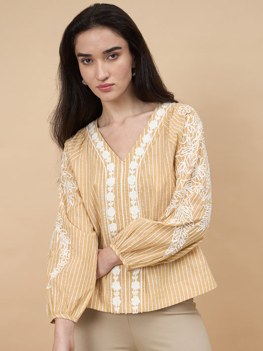 Gipsy Yellow Embriodery Cotton Tunic