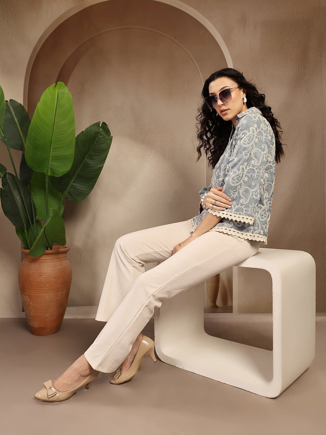 Gipsy Sage Embroidery Rayon Tunic