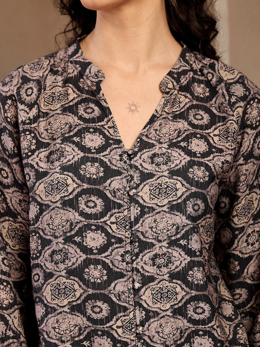 Gipsy Black Printed Tunic