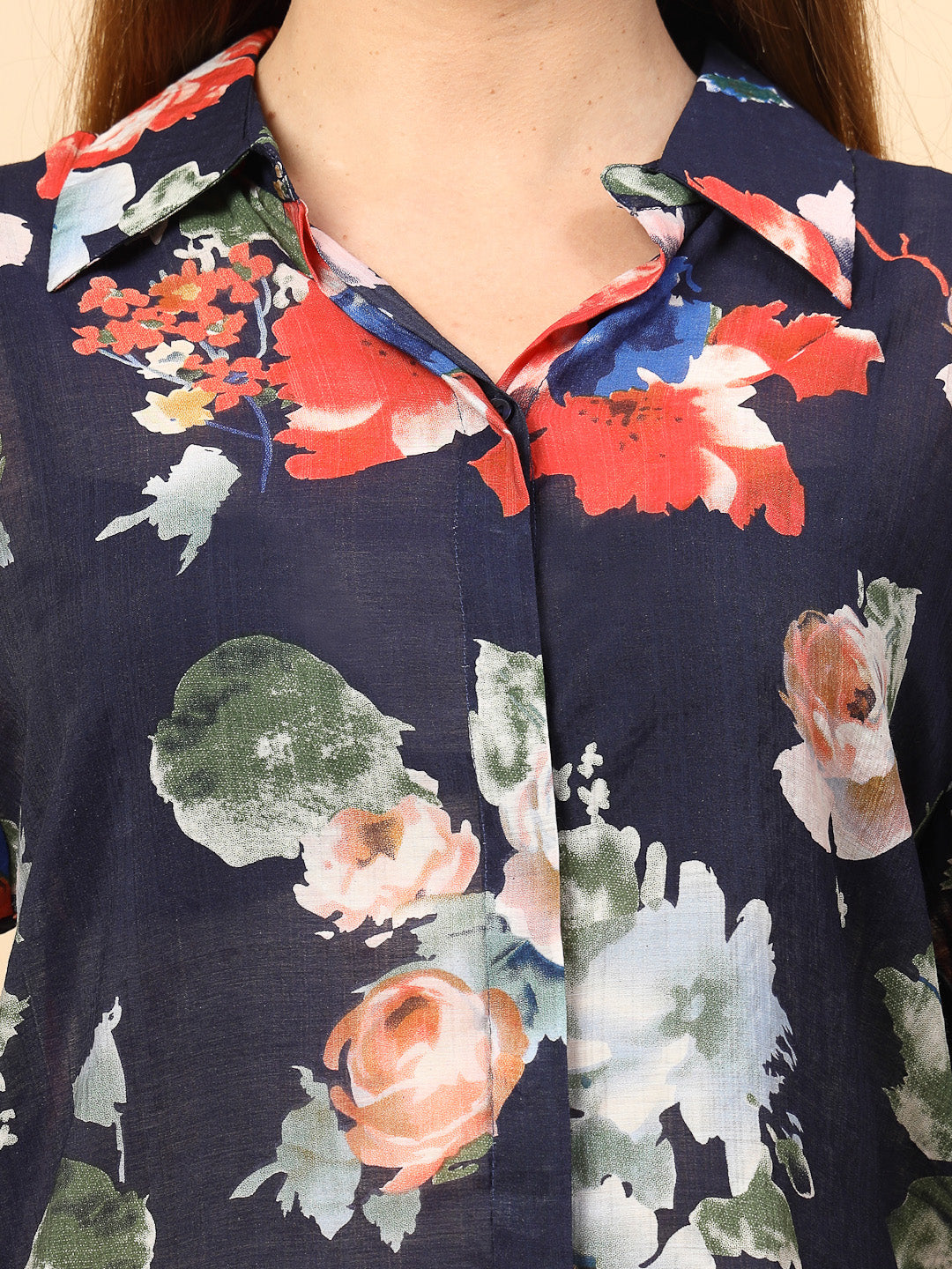 Printed Cotton Blue Shirt