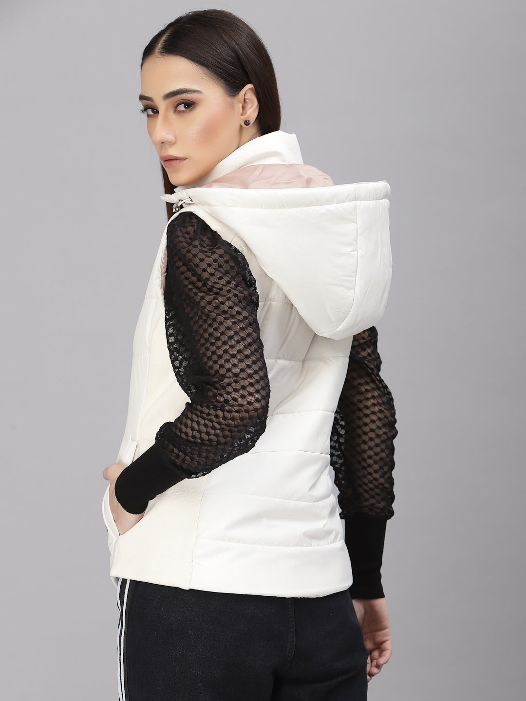 Ivory Regular Fit Winter Jacket for Gipsy Women – Stylish & Cozy Winter Collection