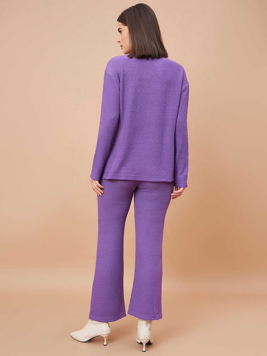 Purple 2-Piece Co-Ord Regular Fit Winter Set For Gipsy Women Stylish & Cozy Winter Collection