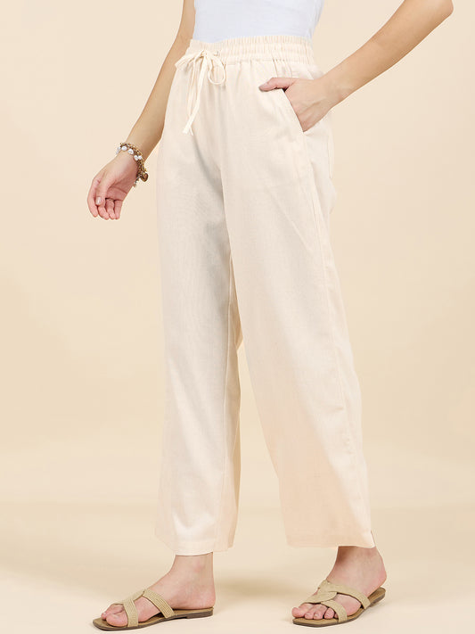 Gipsy Woman Bottom Wear Pant Regular Fit Cotton/Poly Beige