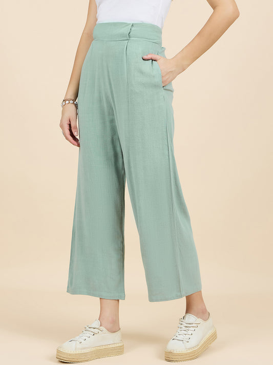 Gipsy Woman Bottom Wear Pant Regular Fit Cotton Green