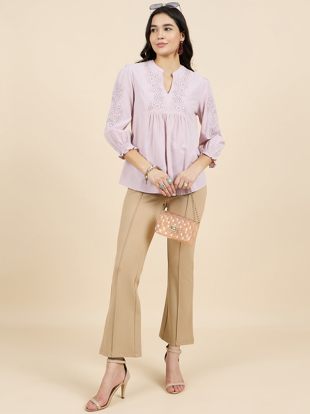 Gipsy Woman Bottom Wear Pant Regular Fit Nr Knit Beige