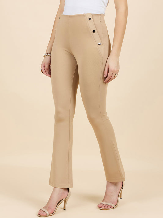 Gipsy Woman Bottom Wear Pant Regular Fit Nr Knit Beige