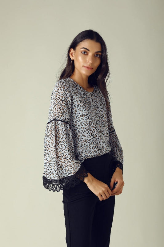 GIPSY Womens Round Neck Printed Tunic