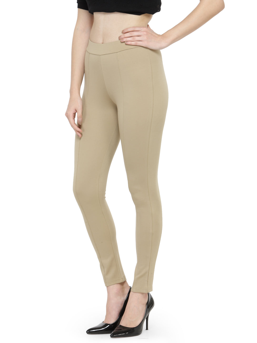 Gipsy Beige Casual Rayon Jegging