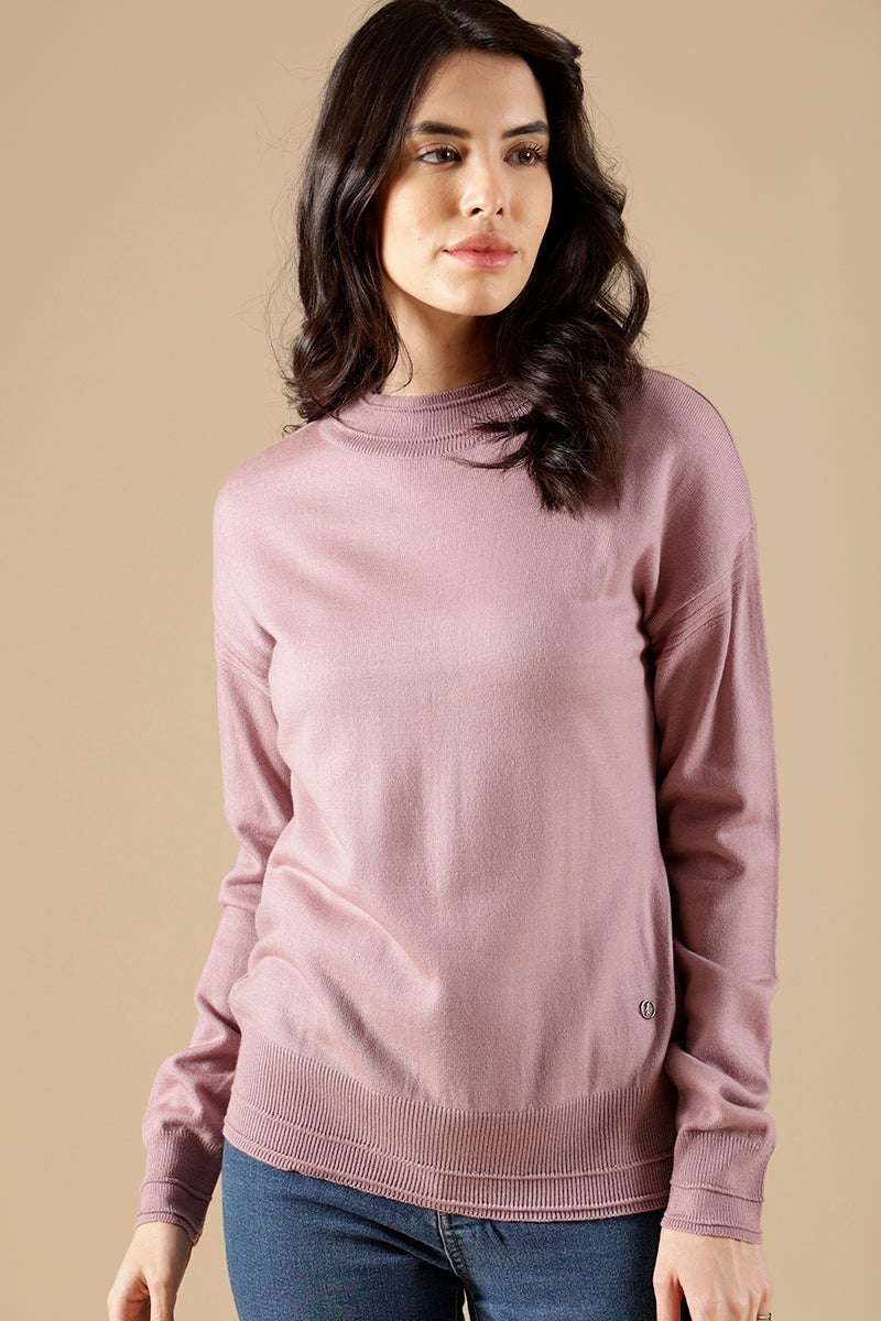 Lilac Regular Fit Acrylic Sweaters