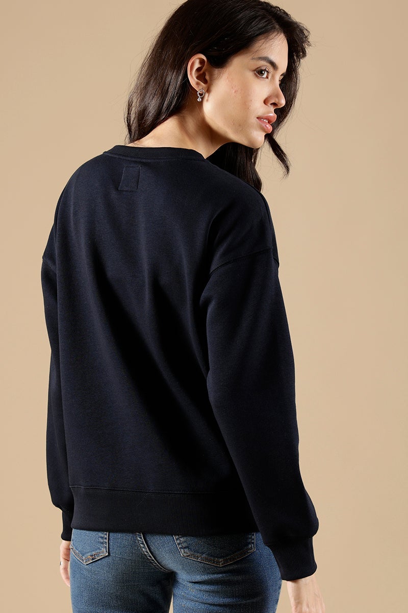 French Navy Regular Fit Cotton/Poly Sweat Shirt