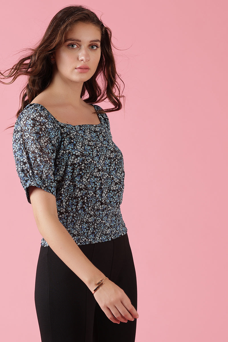 Gipsy Blue Georgette Crop