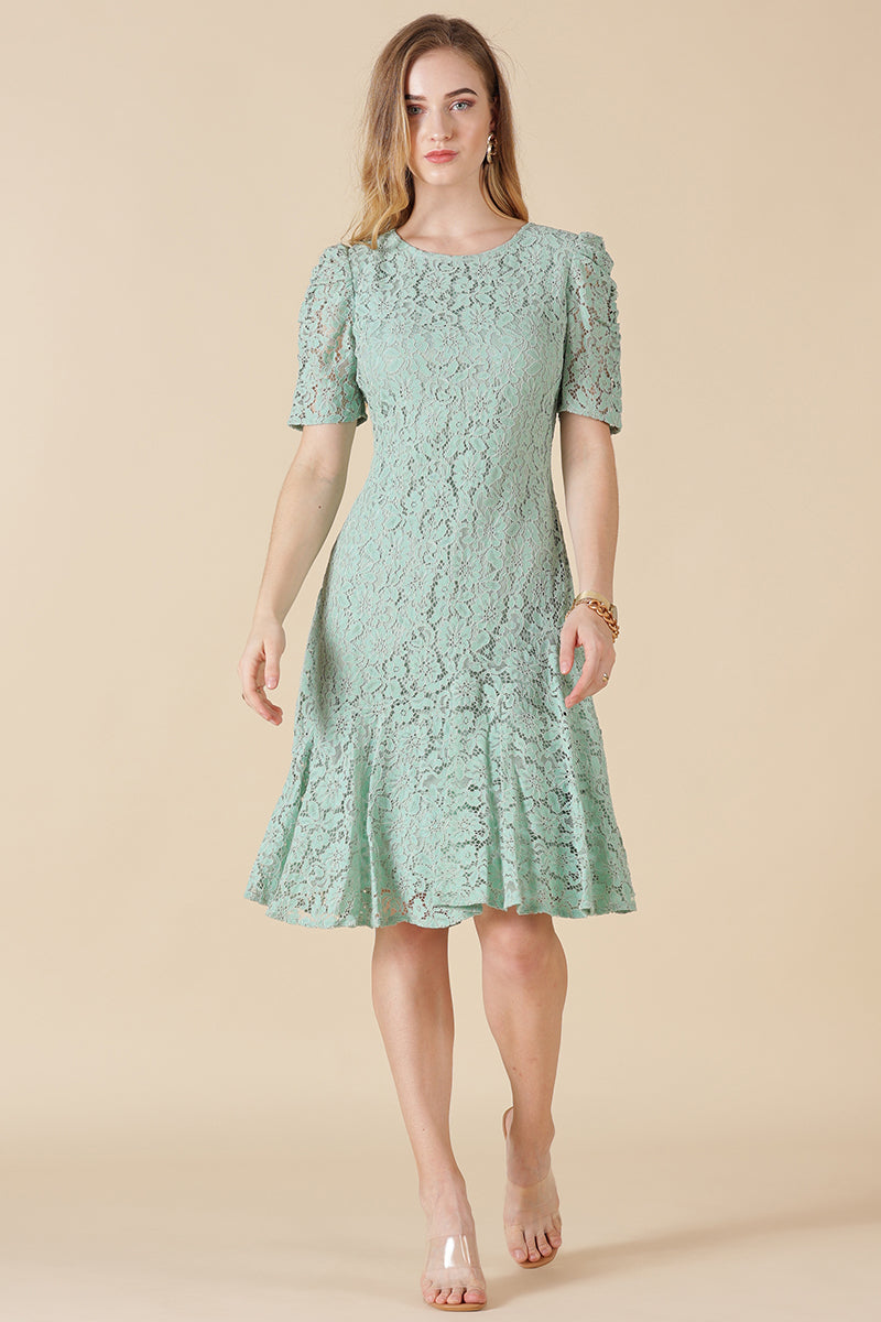 Buy Gipsy Green Net Fabric Dress - Gipsy Online Buy Gipsy Green Net Fabric Dress - Gipsy Online