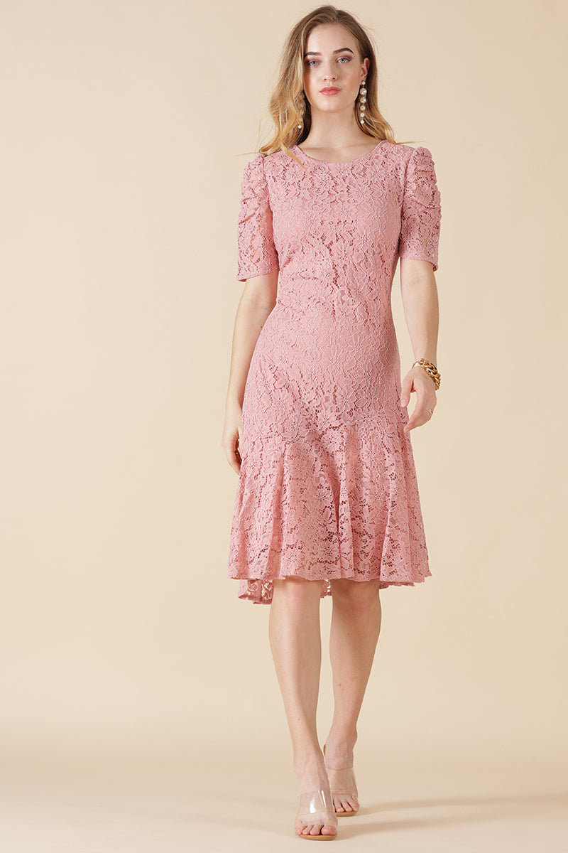 Gipsy Pink Net Fabric Dress