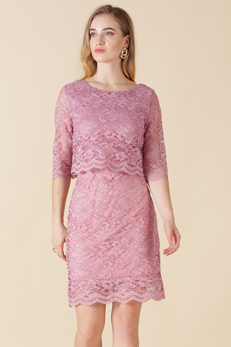 Gipsy Onion Pink Net Fabric Dress