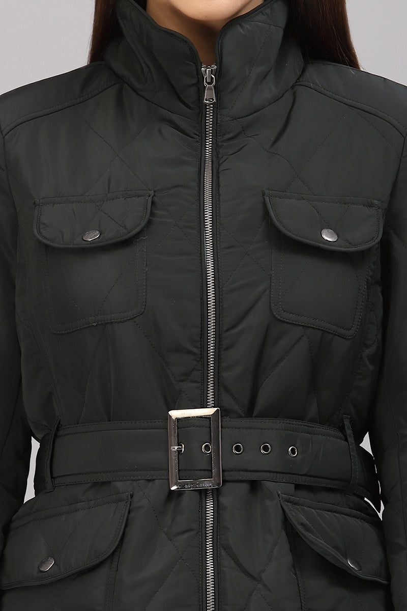 Gipsy Bottle Green Polyester Jacket