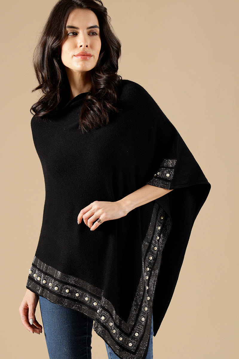 Gipsy Black Acrylic Poncho