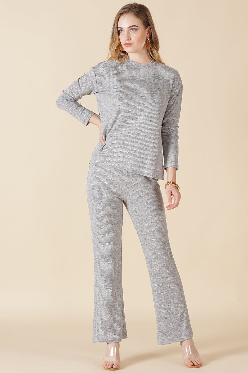 Gipsy Grey Poly Knit Co-Ord Top