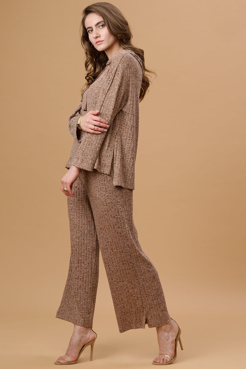 Gipsy Brown Poly Knit Co-Ord Top