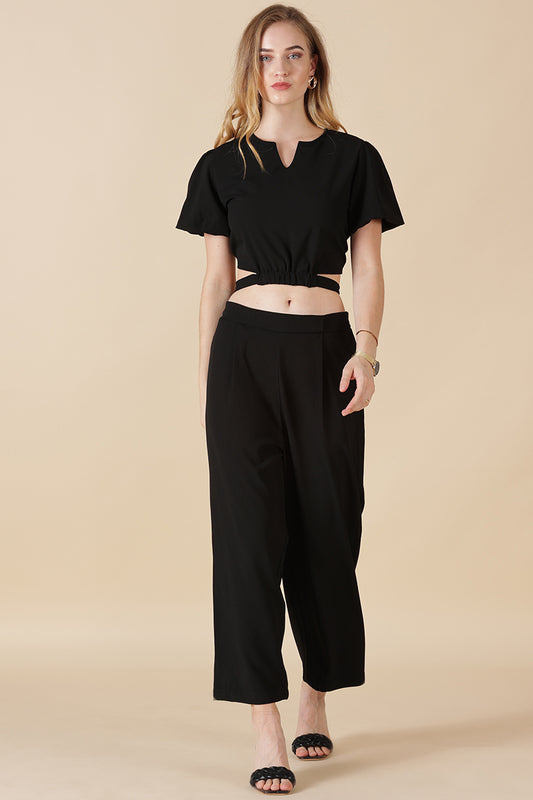 Gipsy-Black Georgette Co-Ord Top