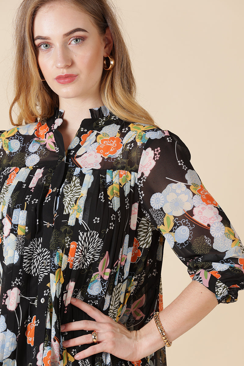 Gipsy Black Georgette Shirt