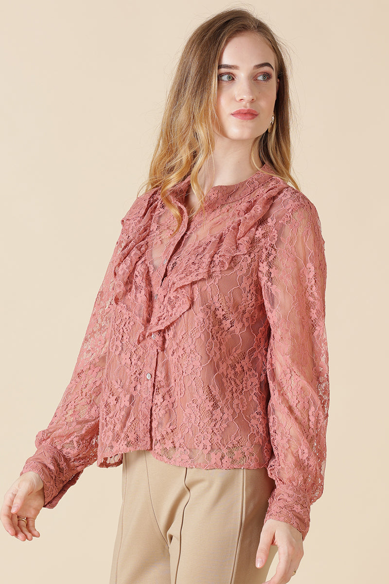 Gipsy Dusky Pink Net Fabric Shirt