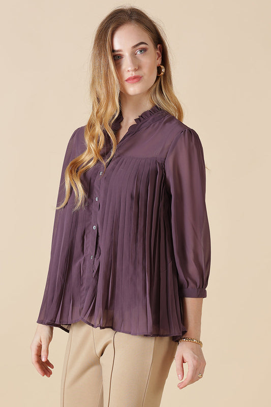 Gipsy Aubergine Georgette Shirt