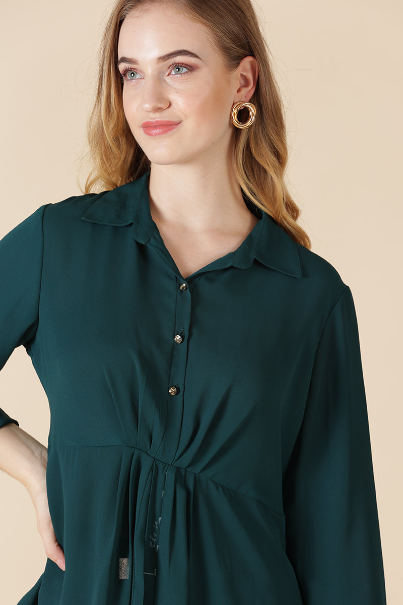 Gipsy Bottle Green Georgette Tunic