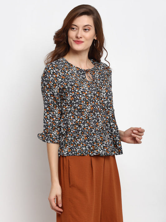 Gipsy Black Rayon Crepe Blouse