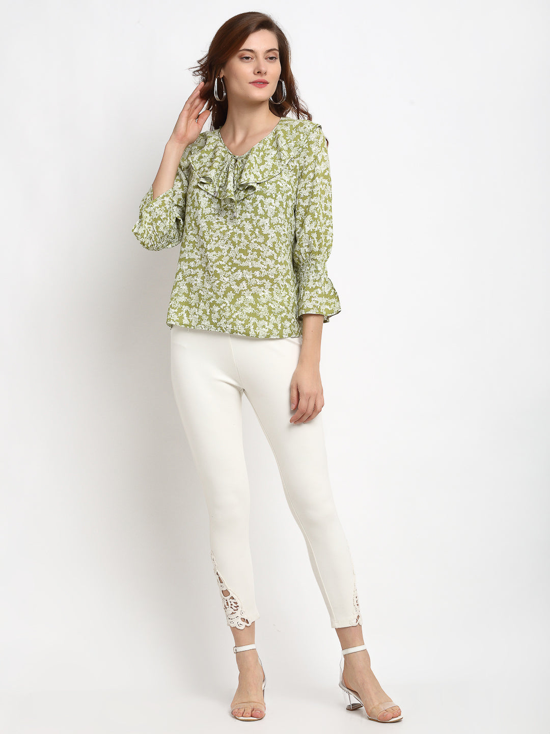 Gipsy Green Rayon Crepe Tops