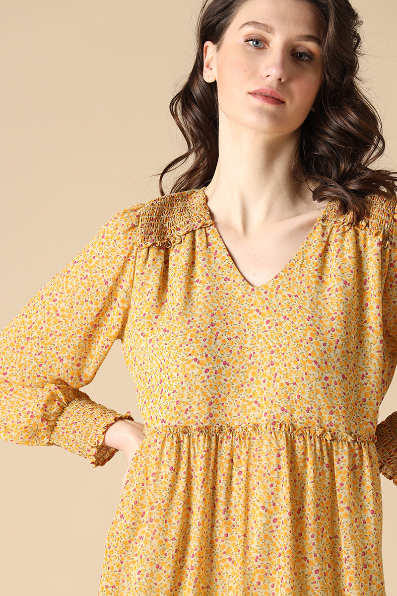 Gipsy Yellow Fashion Georgette Dresses
