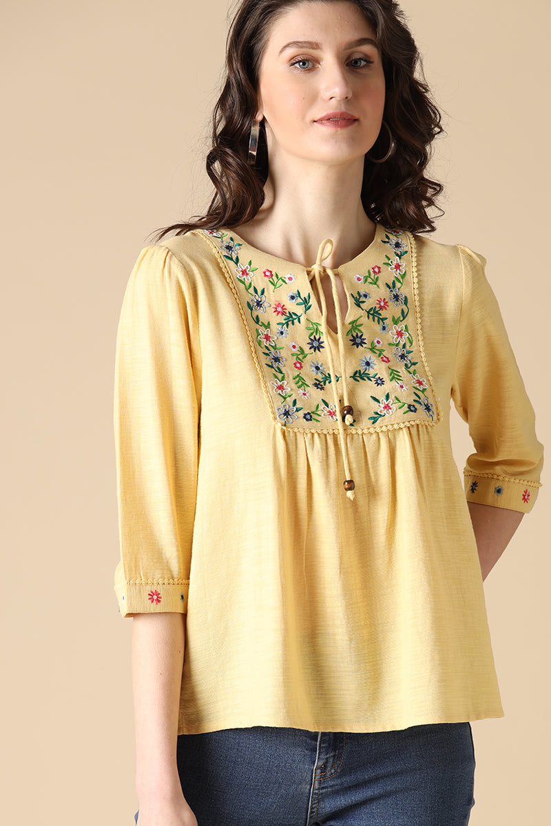 Gipsy Yellow Fashion Cotton Tunic