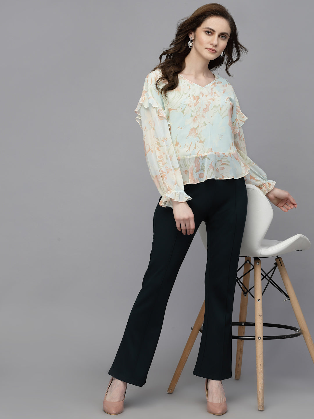 Gipsy Sea Blue Georgette Blouse