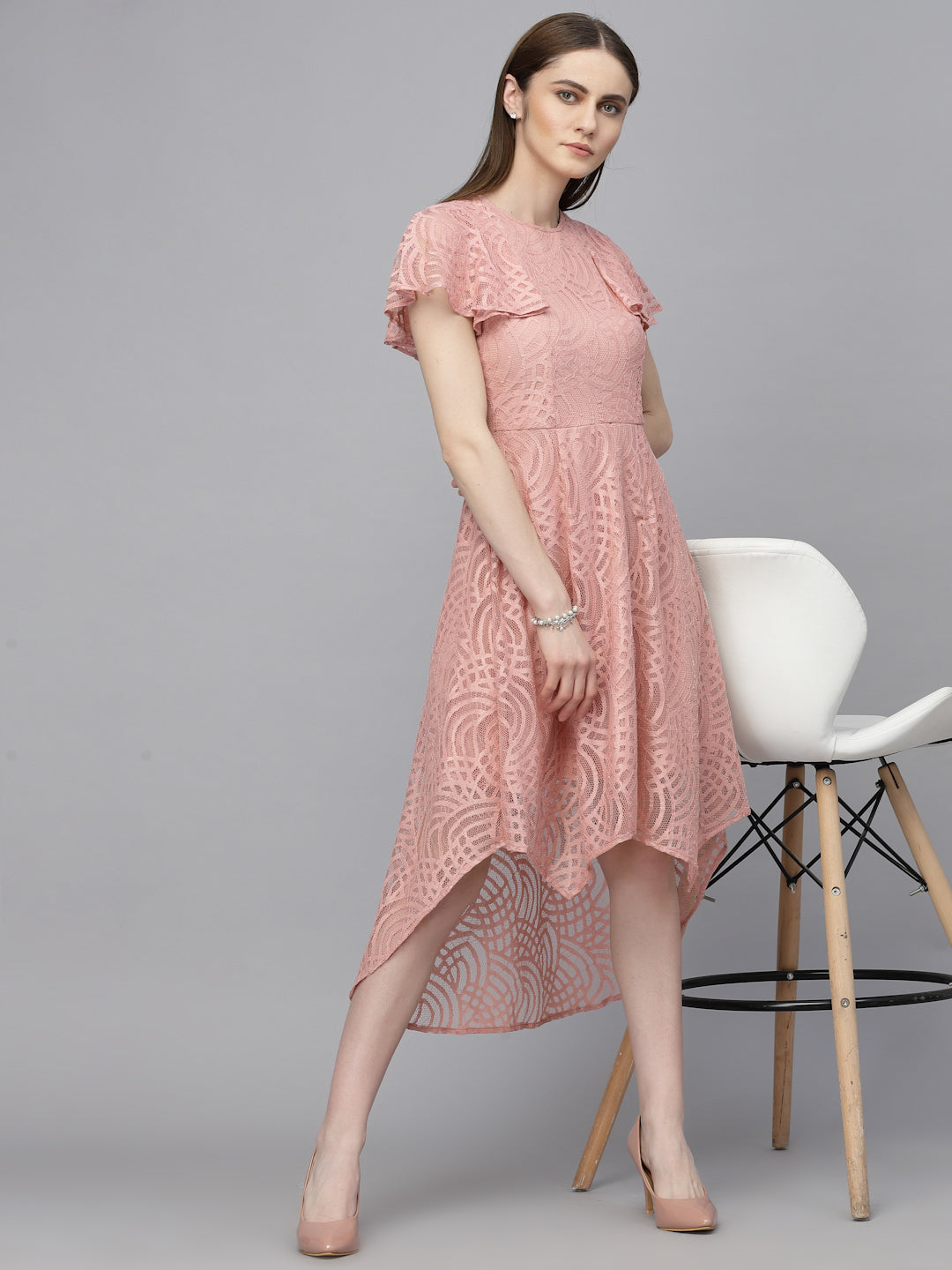 Gipsy Dusky Pink Net Fabric Dress