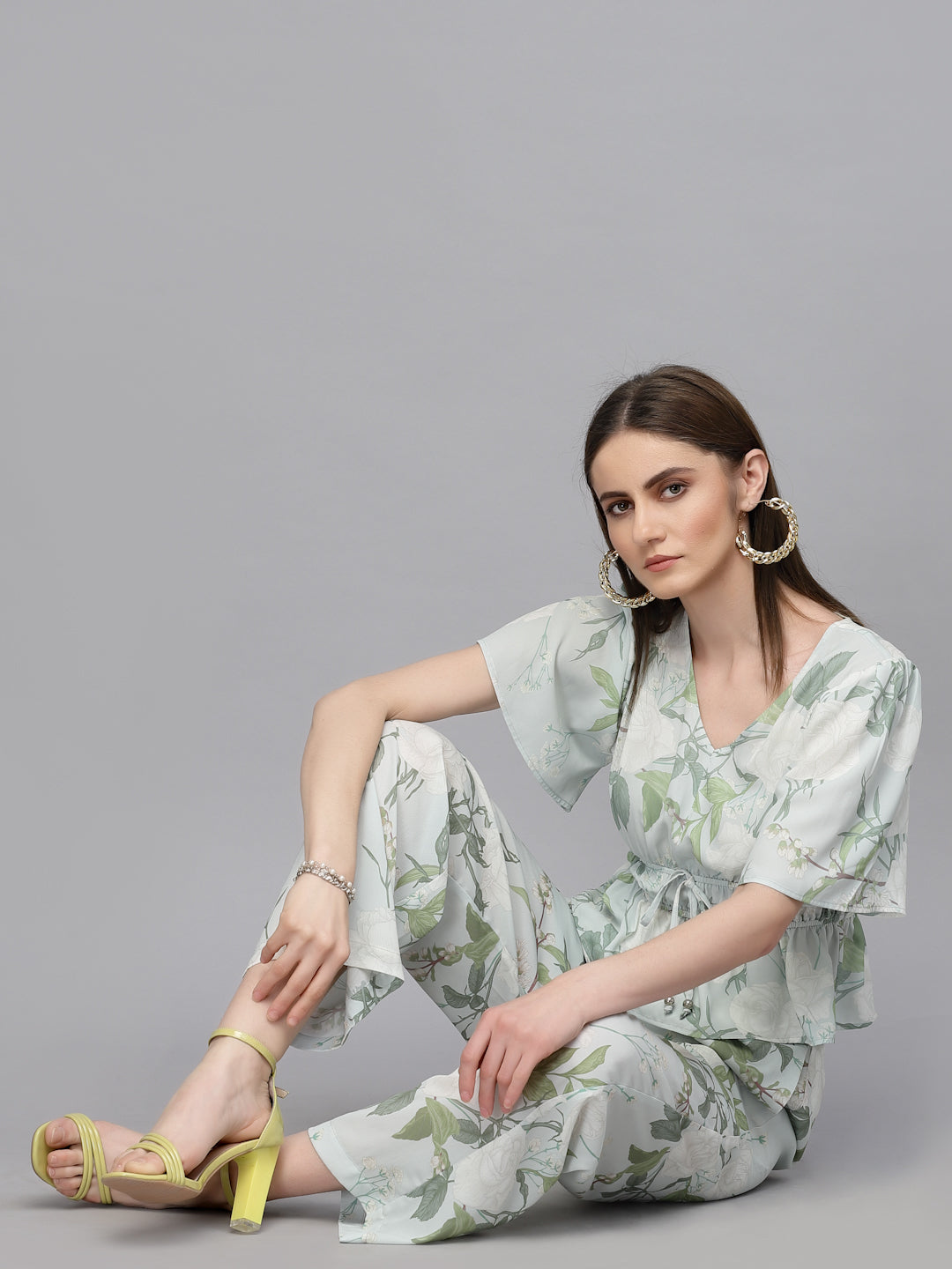 Gipsy Green Georgette Co-Ord Top