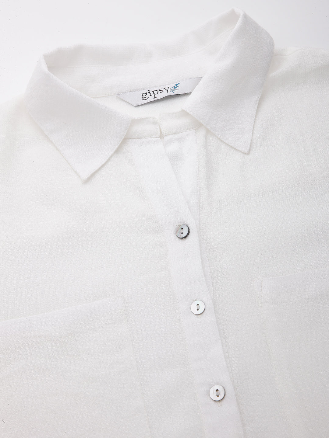 Gipsy White Textured Cotton Shirt