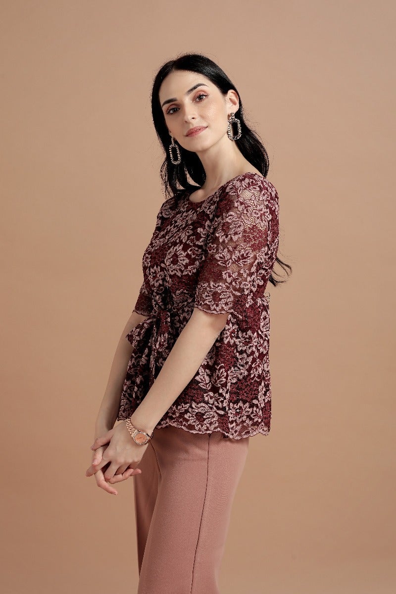 Gipsy Wine Polyster Top