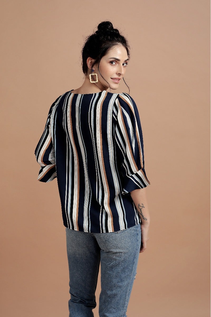 Vertical Striped Hues Top