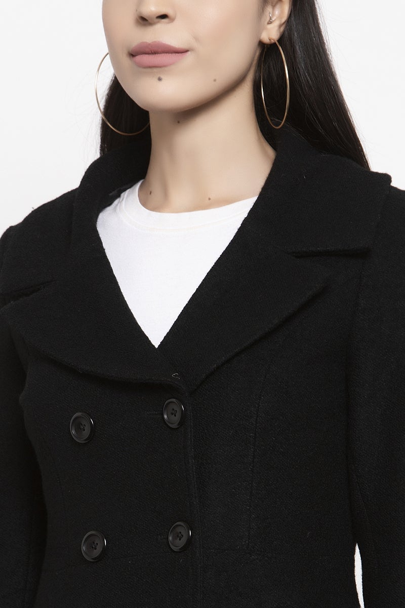 Gipsy Black Solid Polyester Jacket
