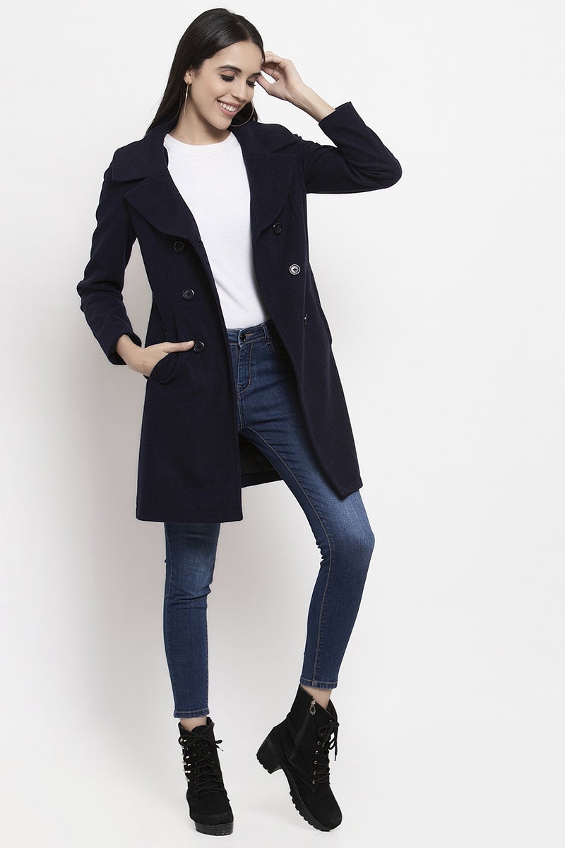 Gipsy Navy Solid Polyester Jacket