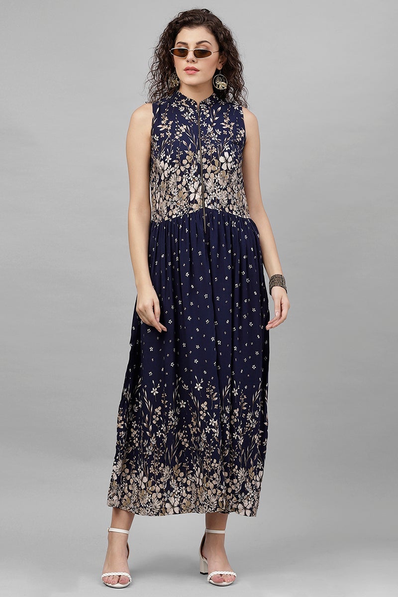 Gipsy Navy Polyster Dress