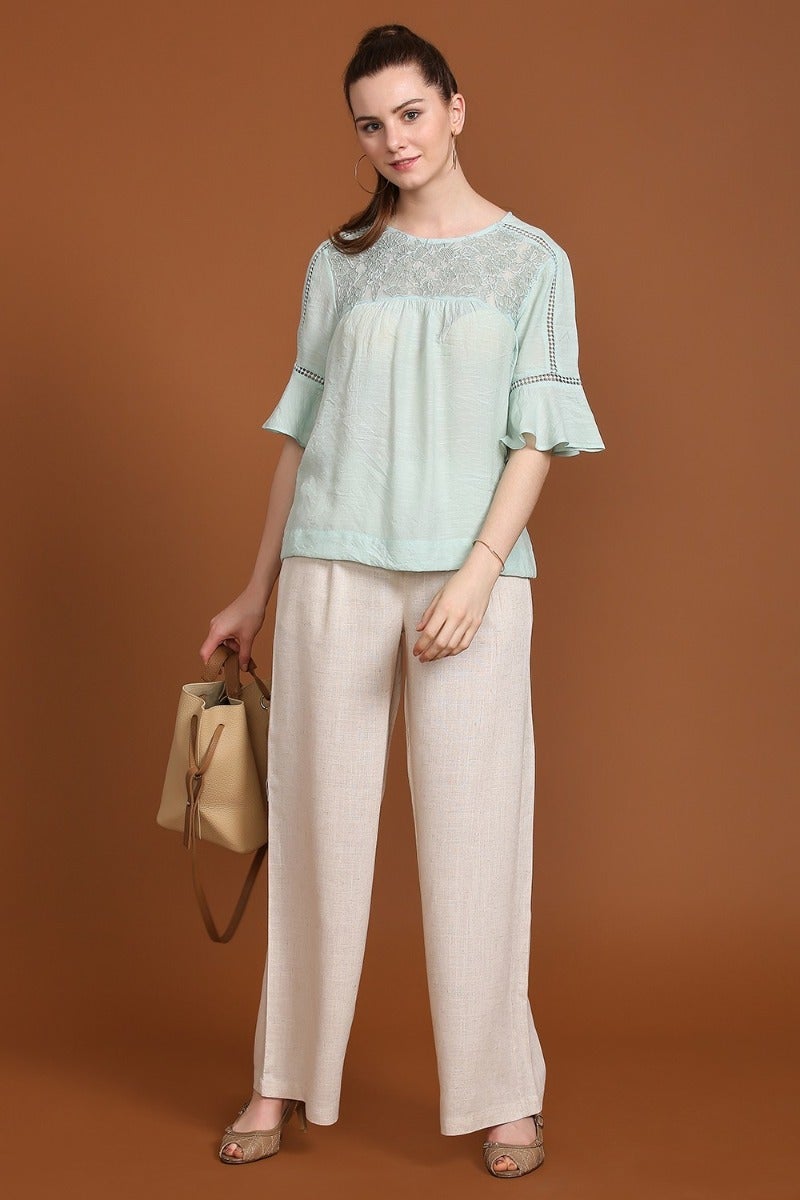 Rich Mint Green Formal Top