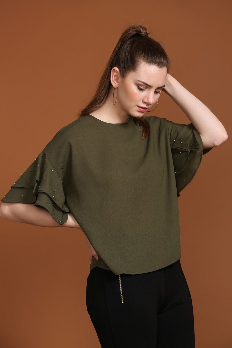 Exotic Olive Top