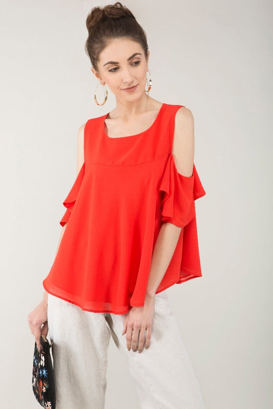 Cold-Shoulder Swing Top