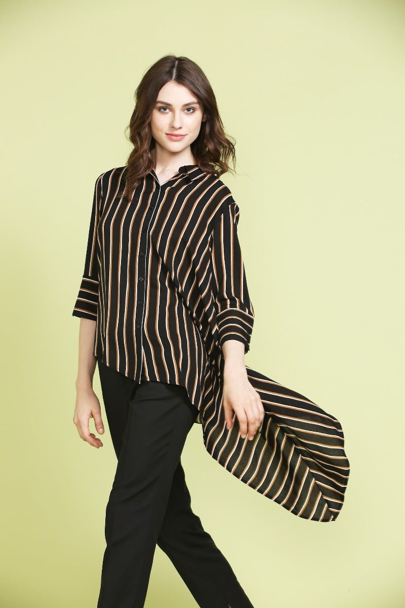 Striped Assymetrical Shirt