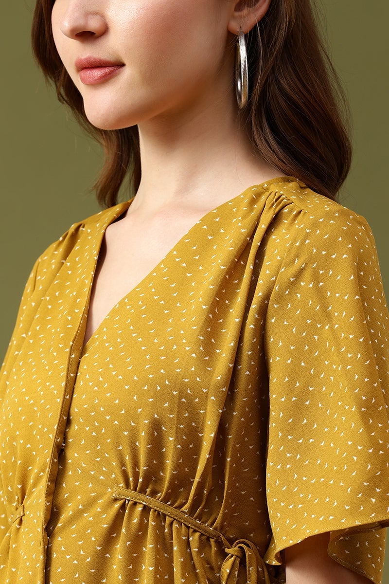 Gipsy Lime Abstract Crepe Top