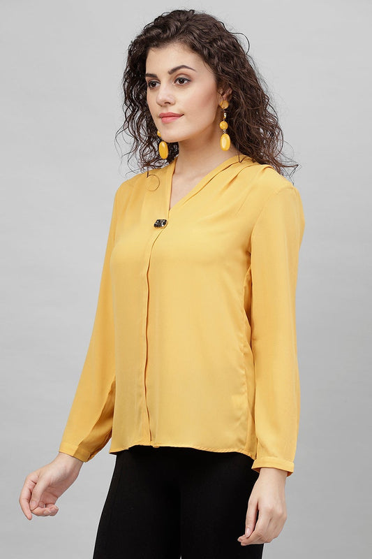 Gipsy Mustard Floral Print Polyester Tunic
