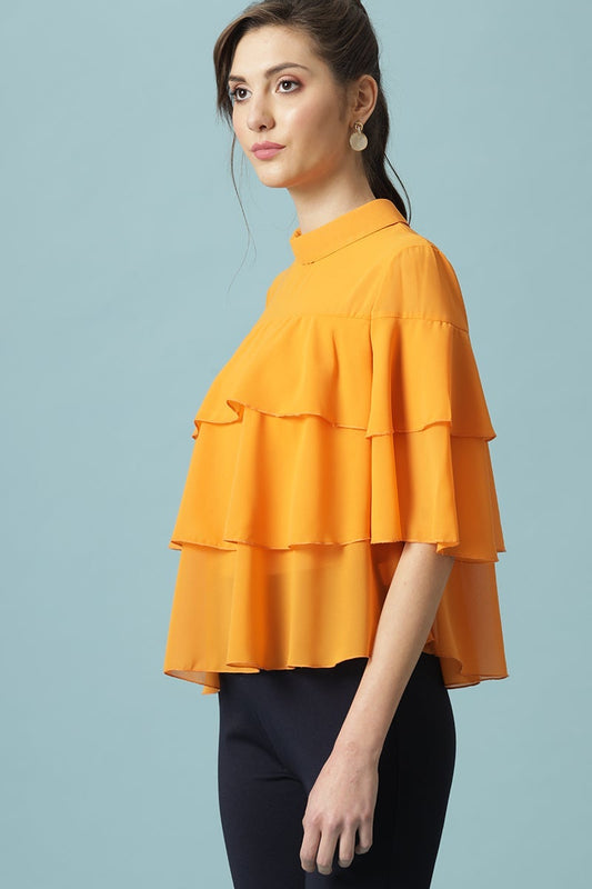 Gipsy Mango Medium Length Choker Neck Polyester Blouse